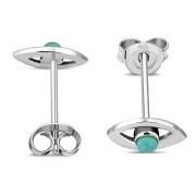 Turquoise Evil Eye Stud Silver Earrings, e331